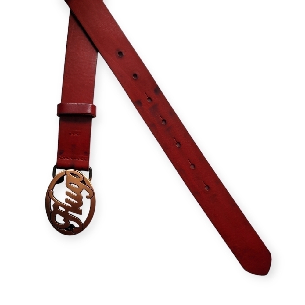 Hugo boss Red Made in Italy 100% COWHIDE   leather  belt - Picture 2 of 9